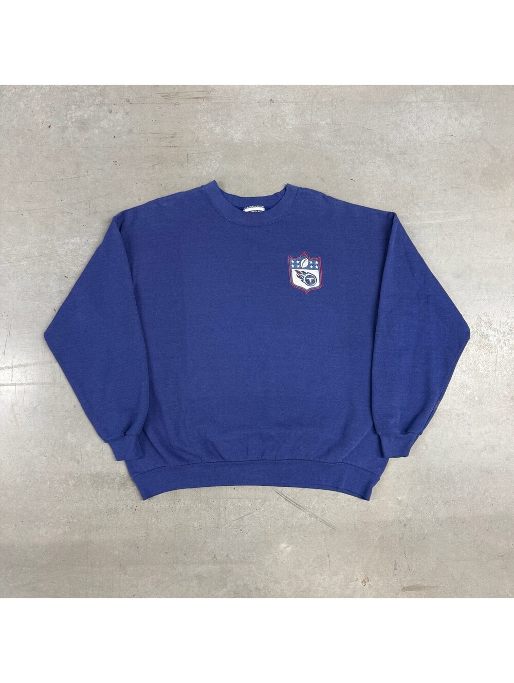 Vintage 90s NFL Tennessee Titans Mini Logo Embroidered Sweatshirt XXL Blue